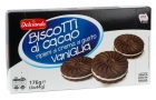Dolciando Biscotti al Cacao ripieni di crema al gusto Vaniglia 4 x 44g = 176g Se Backware Kakao-Kekse gefllt mit Creme mit Vanillegeschmack